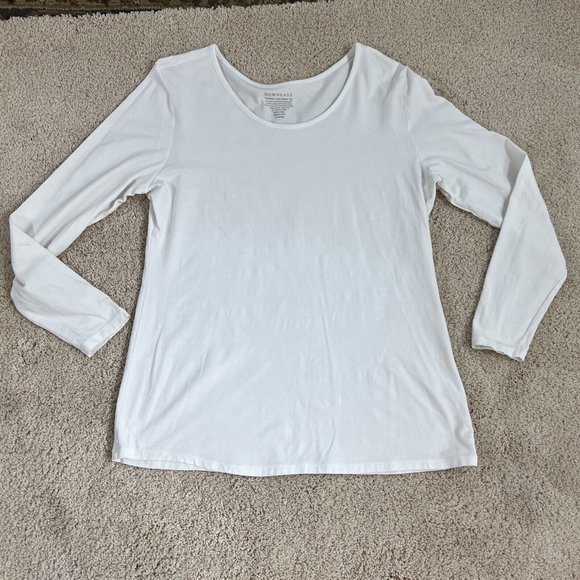 Downeast Essential Womens Top XXL Long Sleeve T-Shirt White  Athleisure Stretch - Picture 5 of 11